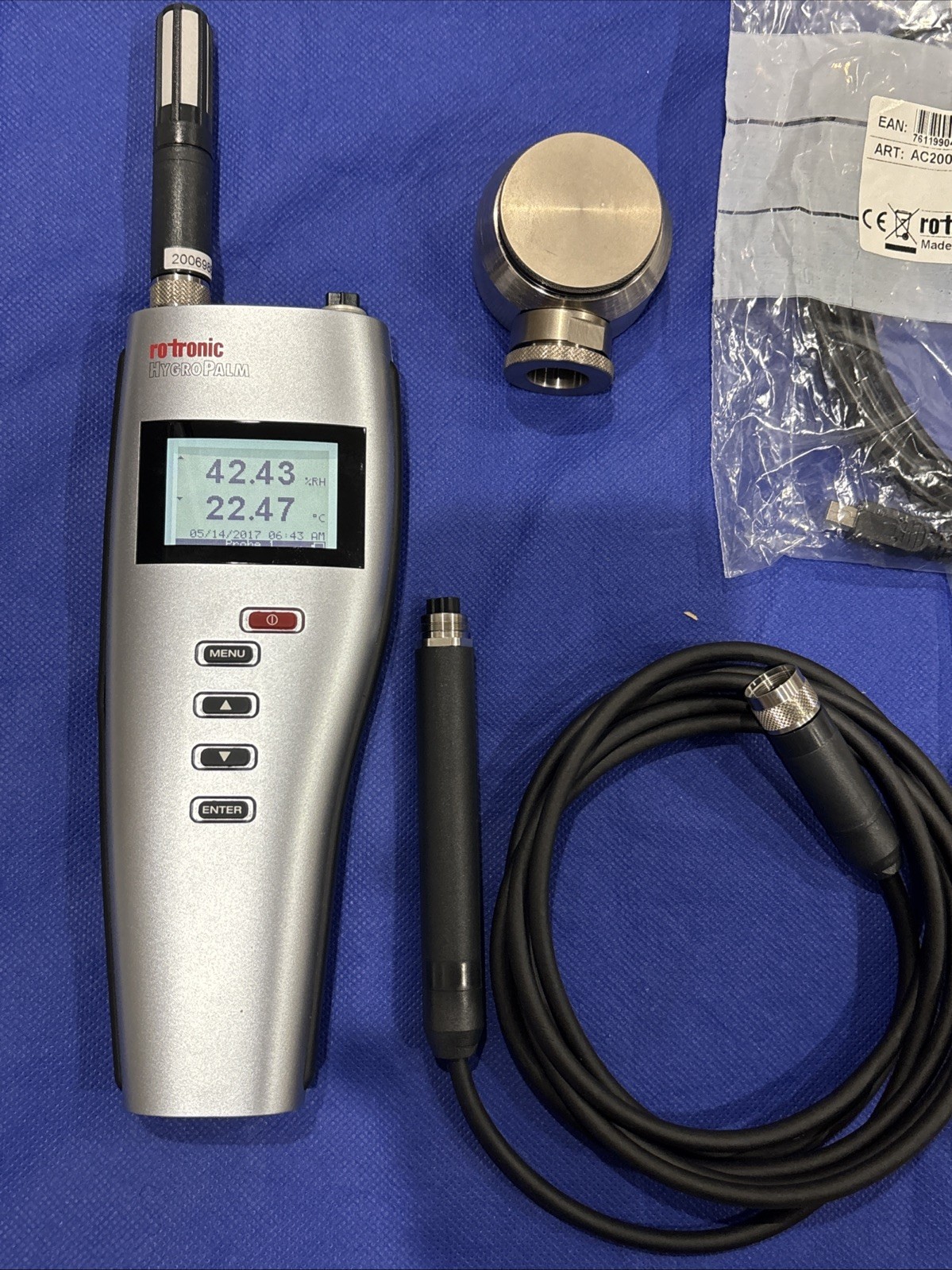 ROTRONIC HP23-A HygroPalm Temperature Humidity Meter With HC2-S Probe & ER-15