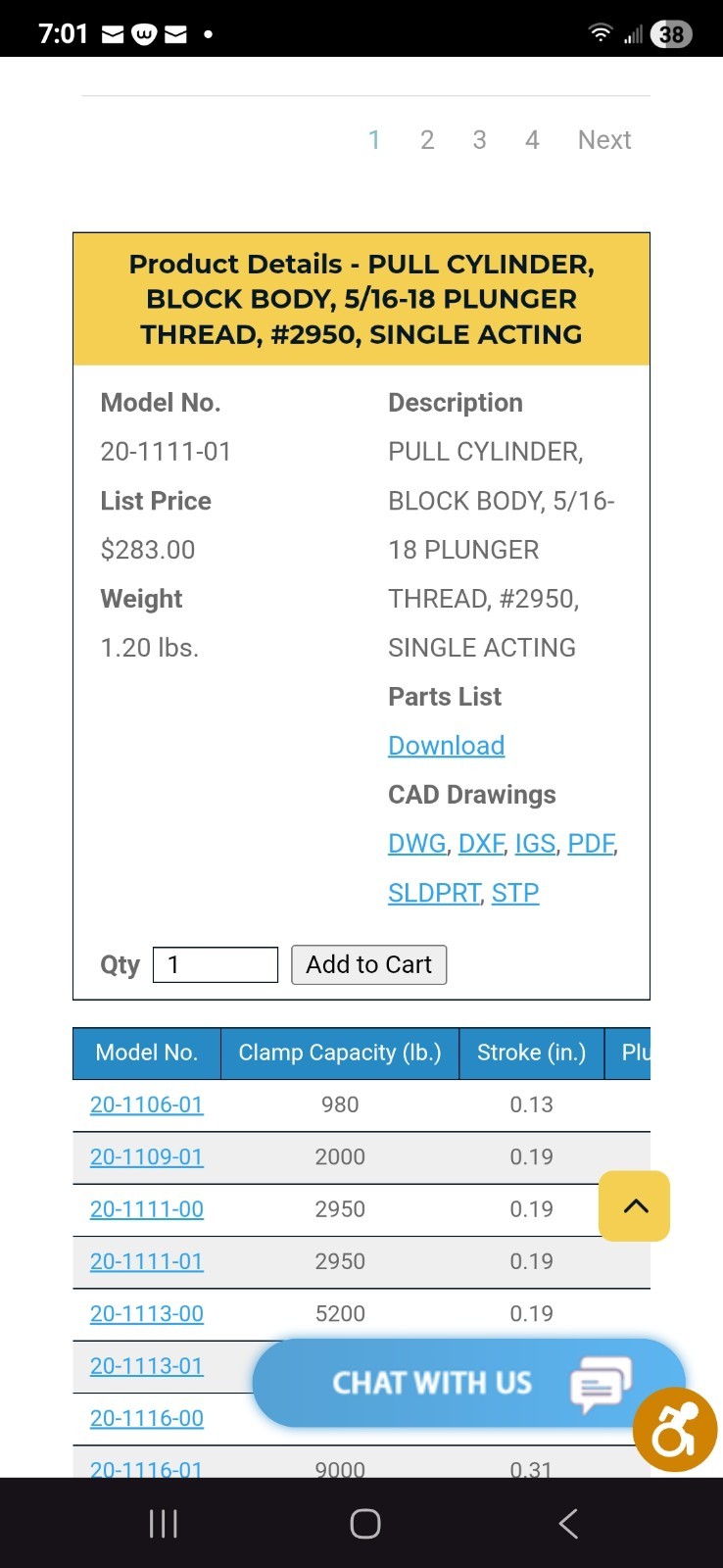 Vektek PULL CYLINDER, BLOCK BODY, 5/16-18 PLUNGER THREAD, 20-1111-01