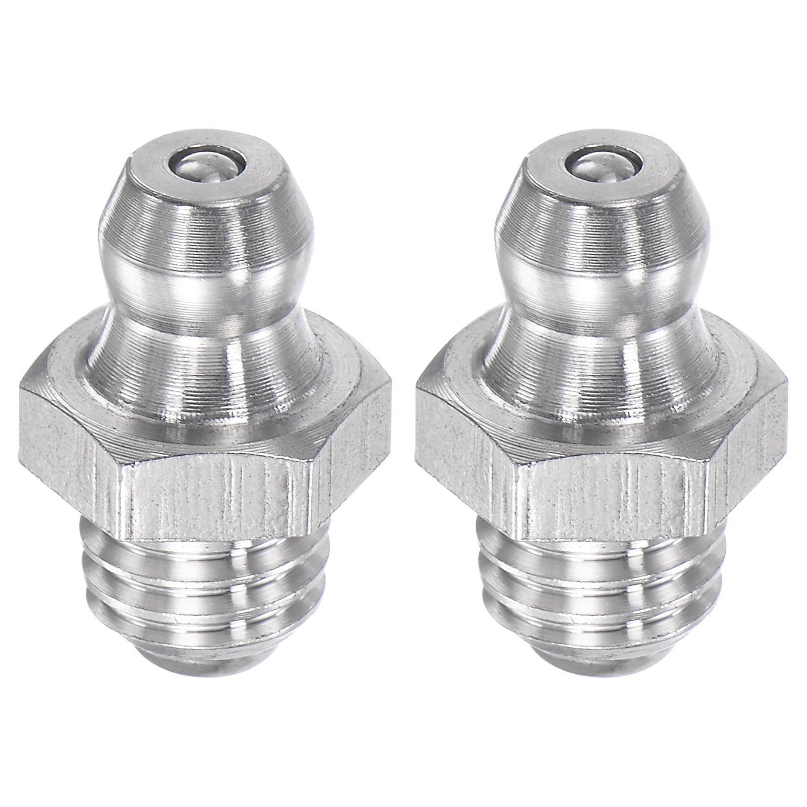 2Pcs Metric Stainless Steel Straight Hydraulic Grease Fitting M8 x 1.25mm