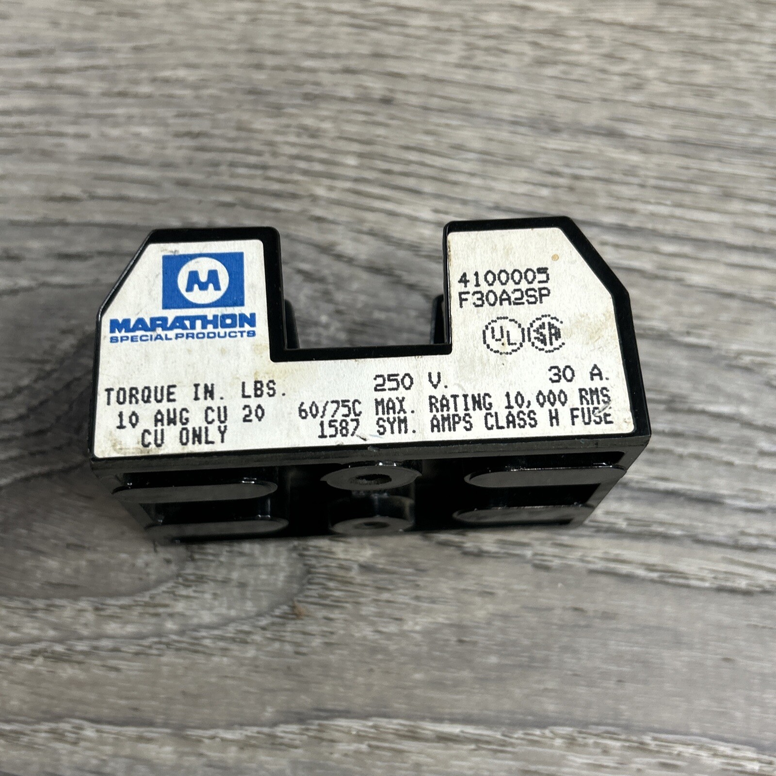 Marathon Special Products F30ASP Fuse Block 4100005 30A 2 Pole 250V 30A Oem