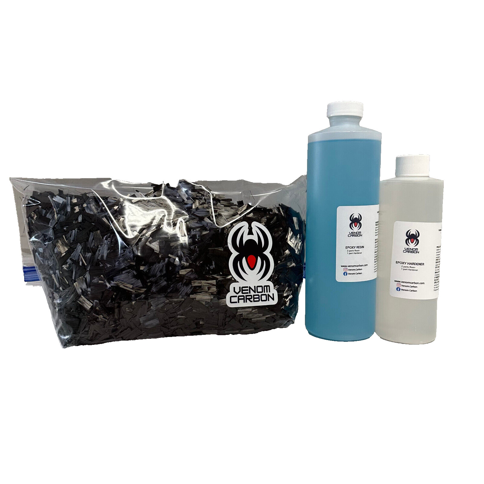1/2″ Chopped Carbon Resin Kit: 1 lb (making FORGED composites)