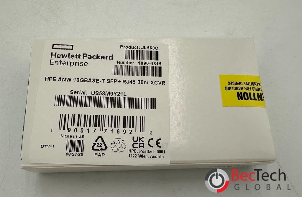 1PC NEW HPE Aruba JL563C HPE ANW 10GBASE-T SFP+ RJ45 30m XCVR Transceiver Module