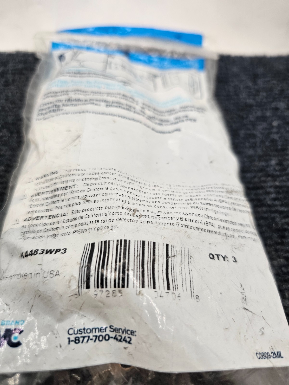 (QTY 3) SHARKBITE EVOPEX K4483WP3: 3/4″ X 3/4″ X 1/2″ STREET TEE