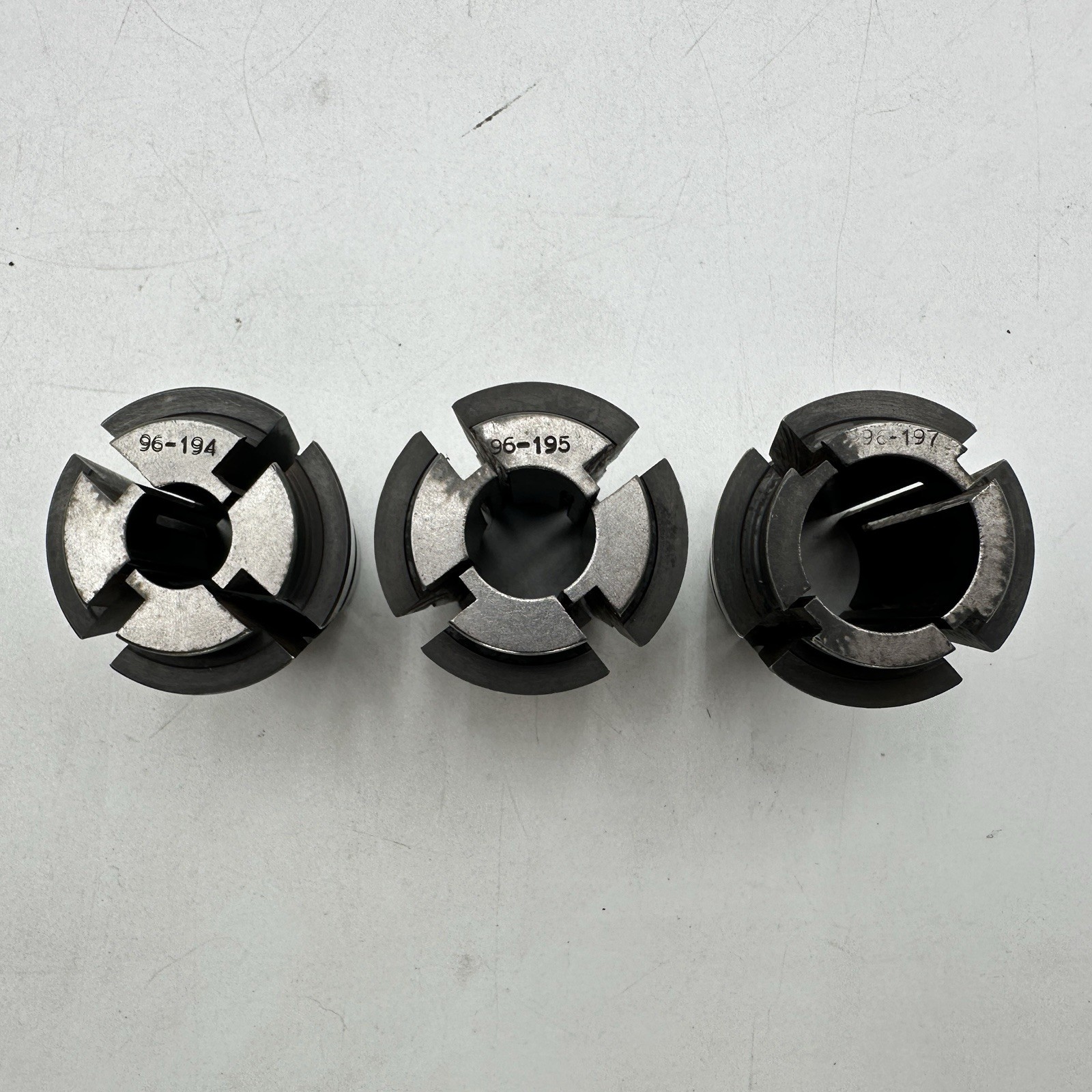 Lot of 3 Weldon C10 Collets C-10 Size 5/8″, 3/4″, 1″ – 96-194, 96-195, 96-197