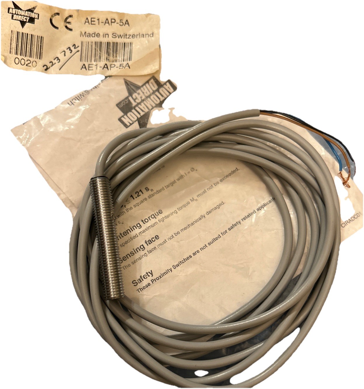 NEW! AUTOMATION DIRECT AE1-AP-5A METAL SENSING PROXIMITY SWITCH 10-30VDC 3MM. 3B