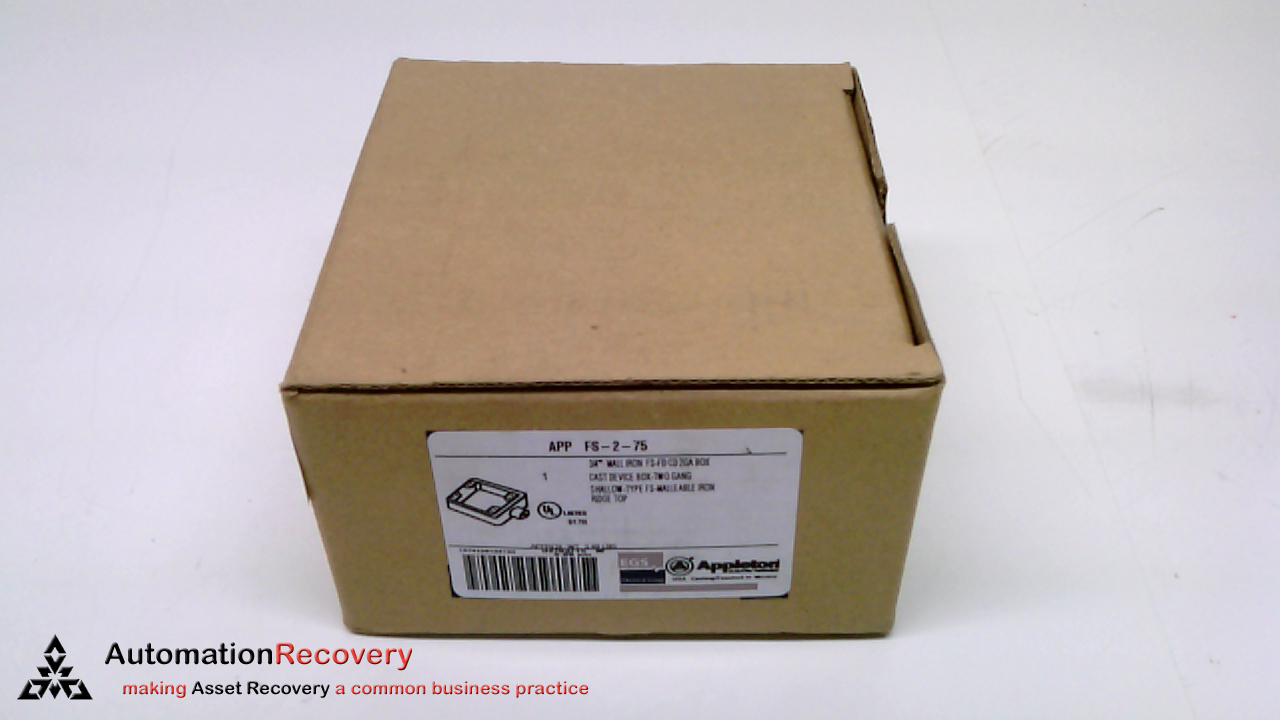 APPLETON FS-2-75, CAST DEVICE BOX, 3/4″, SHALLOW TYPE FS MALL. IRON, NEW #213568