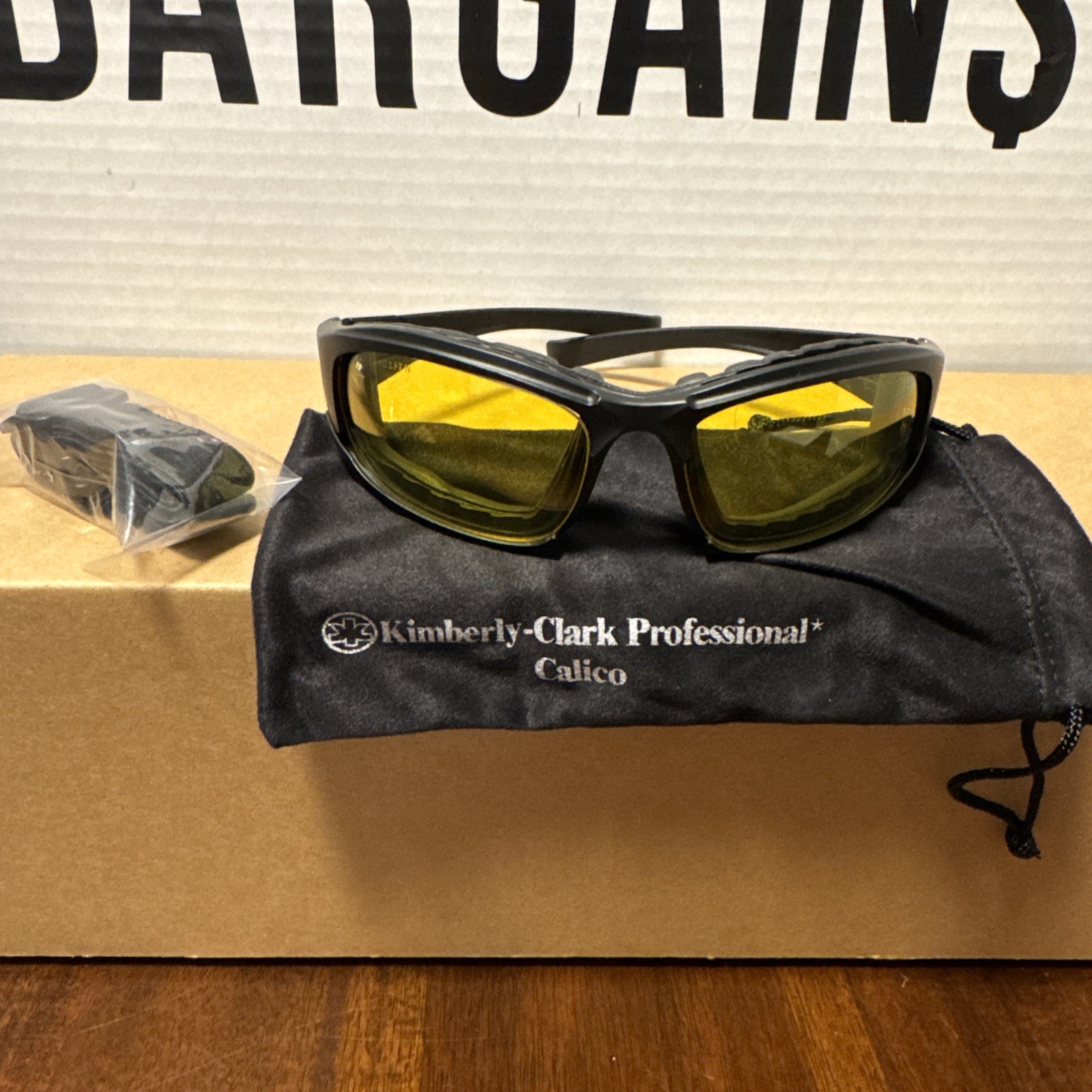 Kimberly-Clark KleenGuard Calico Safety Glasses Yellow Lens Black Frame