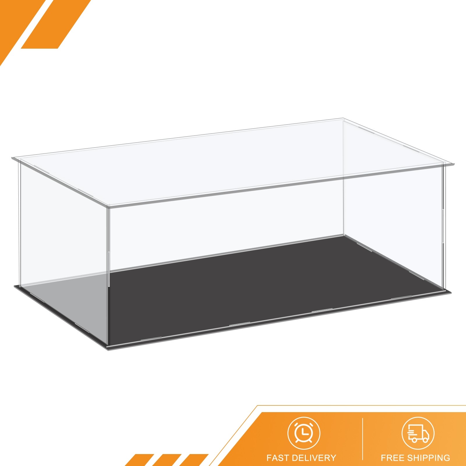 Acrylic Display Case Plastic Box Cube Storage Clear Small Assemble 41x21x15.5cm