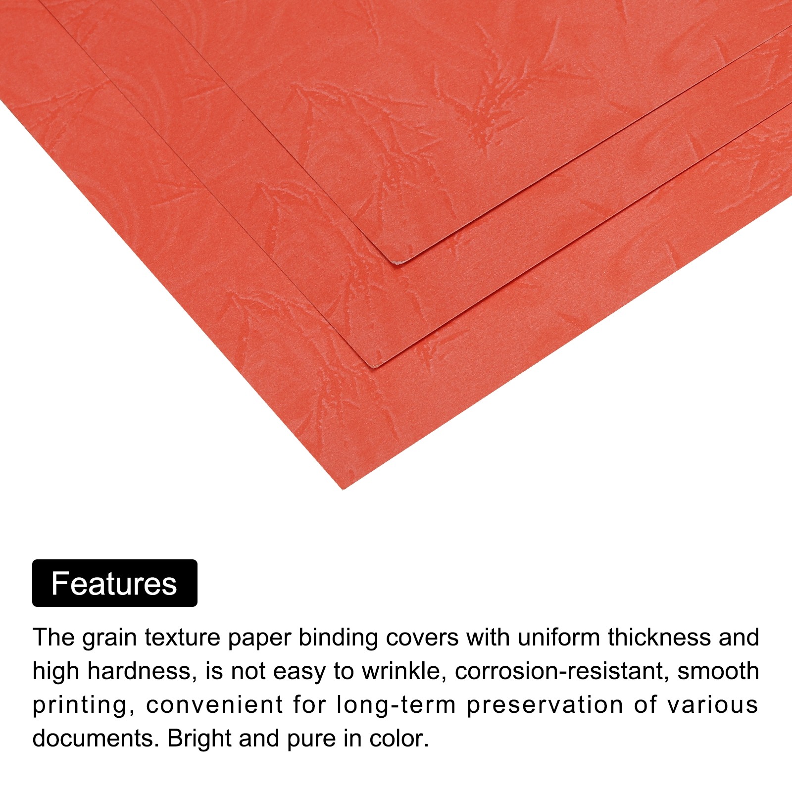 50Pcs Texture Paper Binding Covers, 8.3×11.7″, 65 Lb, Bright Red