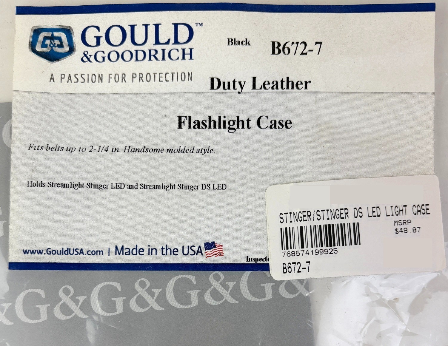 Flashlight Case Duty Leather Black B672-7 GOULD & GOODRICH