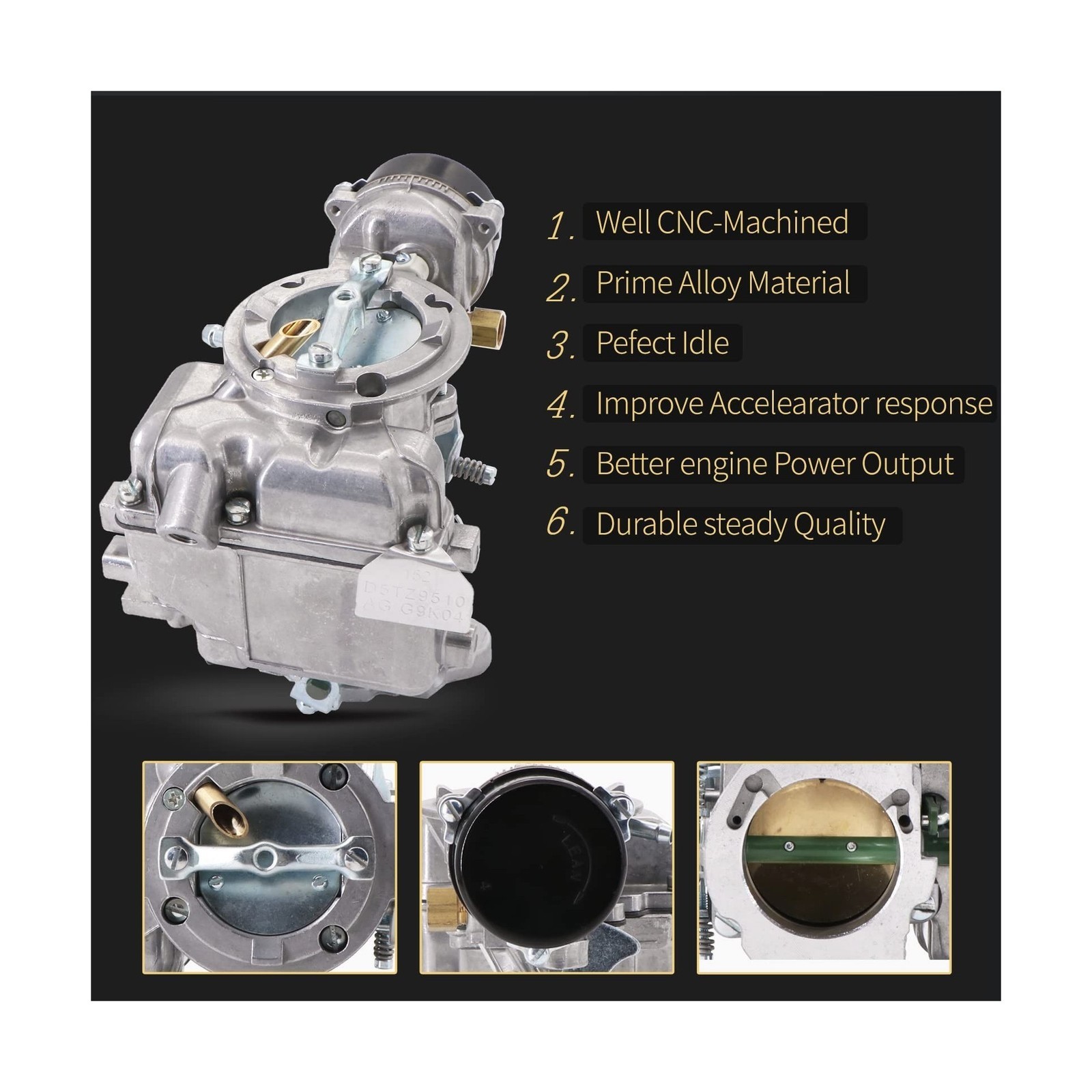 Carburetor For Ford 240-300 6Cyl 75-82, D5TZ9510AG – Carter YF