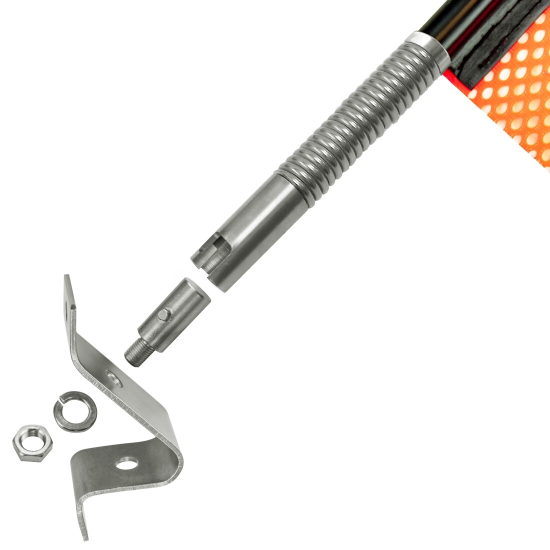 VULCAN Spring Warning Flag Kit – Universal Mounting Bracket – 18″, 2 Pack – Mesh