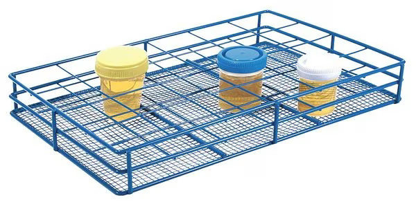 Heathrow Scientific 120091 Test Tube Rack, Epoxy-Coated Steel, Blue