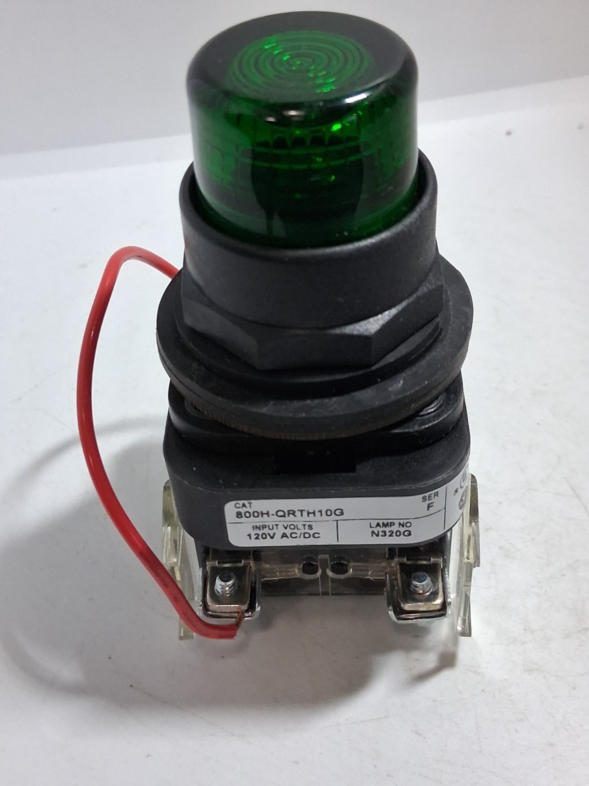 ALLEN BRADLEY 800H-QRTH10G PUSH TO TEST GREEN LED 120V FULL V SERIES F
