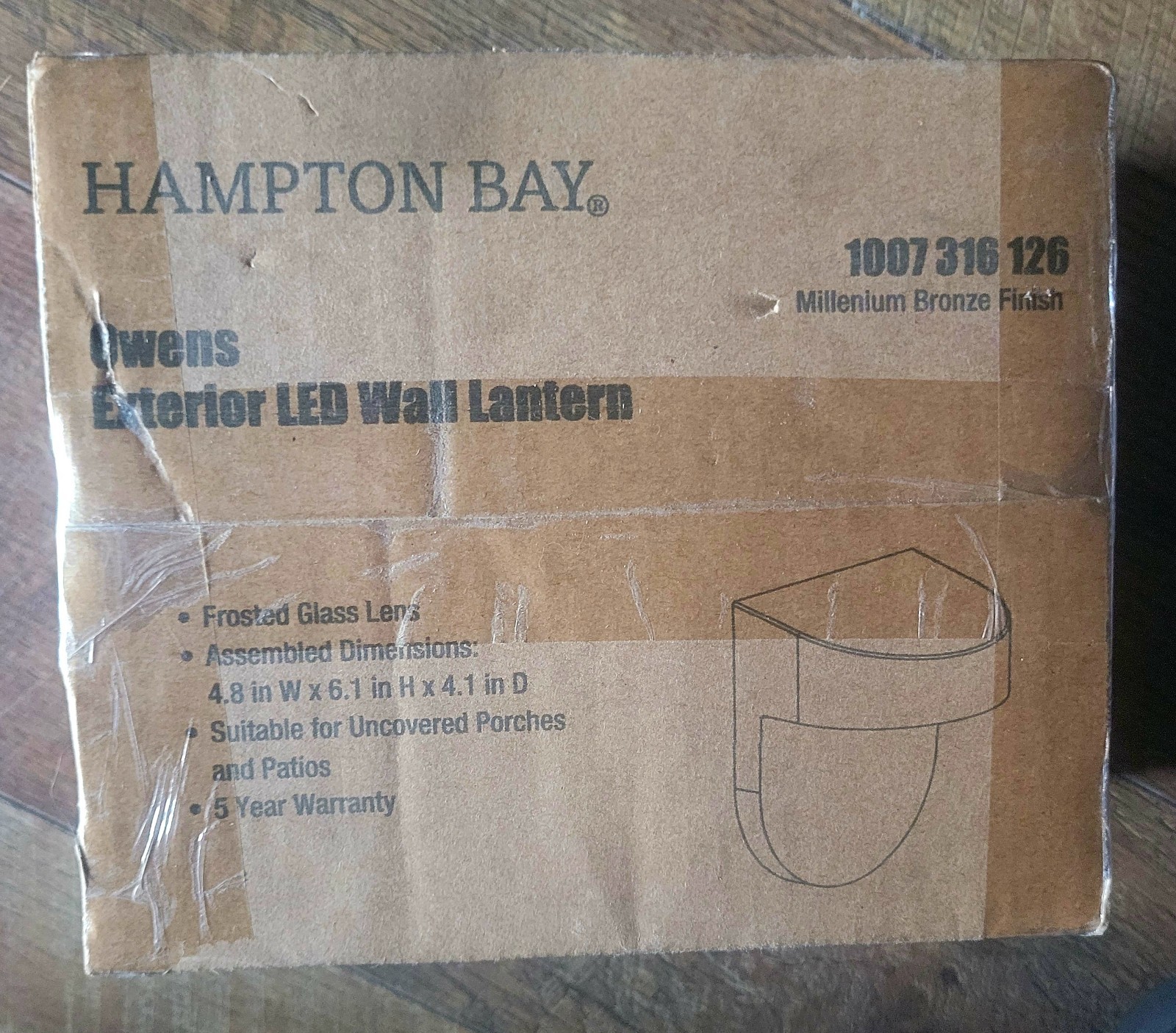 Hampton Bay 6.1″ Modern Light Millenium Bronze Hardwired Integrated LED Wall LT