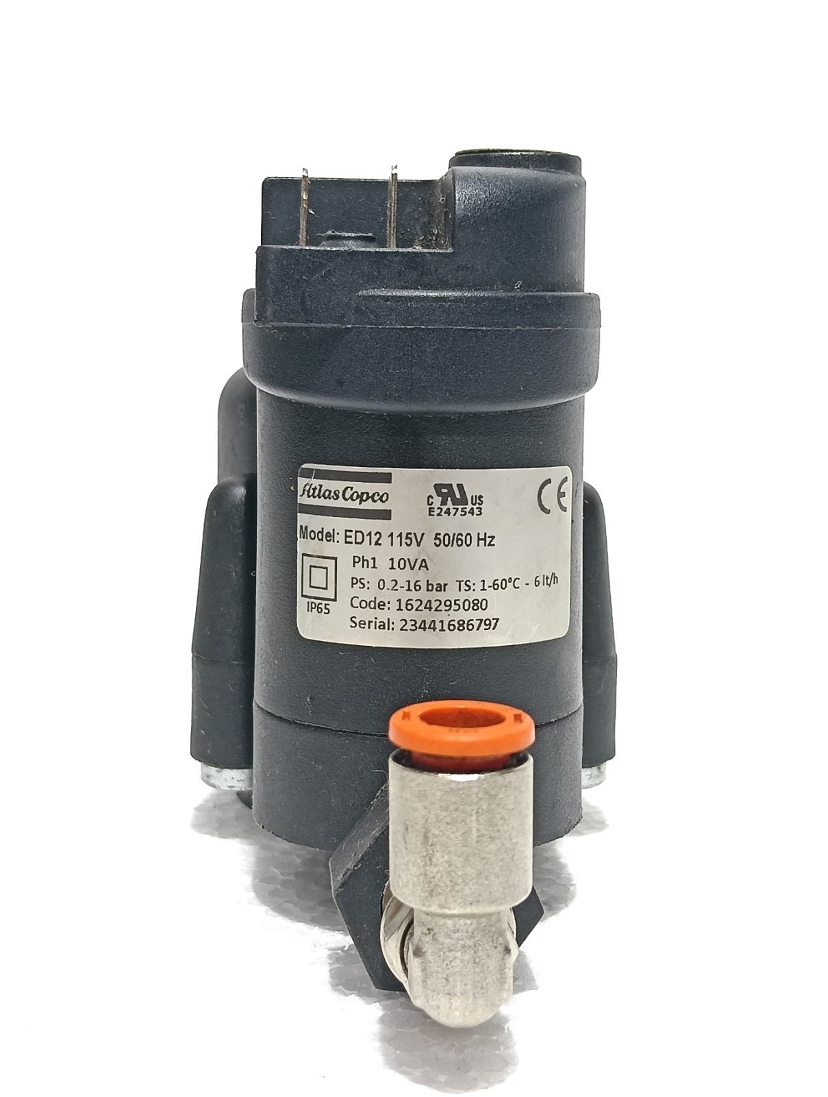 LDI ELECTRONIC DRAIN VALVE ED12 115V 50/60HZ 0.2 – 16 BAR ATLAS COPCO 2344168679