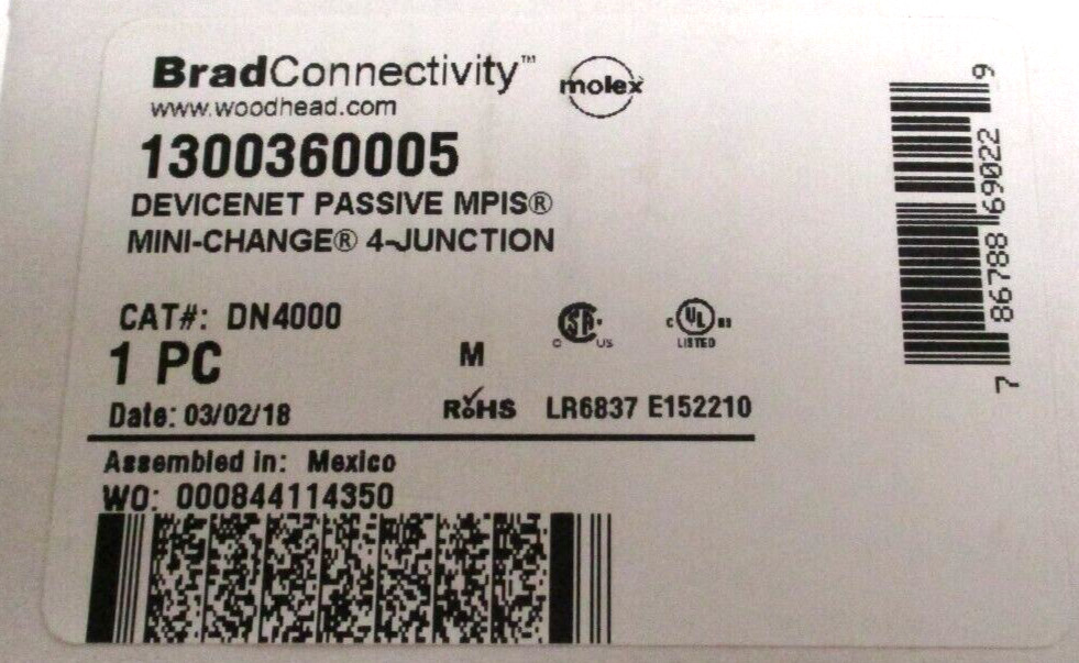 BRAD HARRISON MINI CHANGE MPIS 4 JUNCTION, 1300360005, CAT # DN4000, SURPLUS