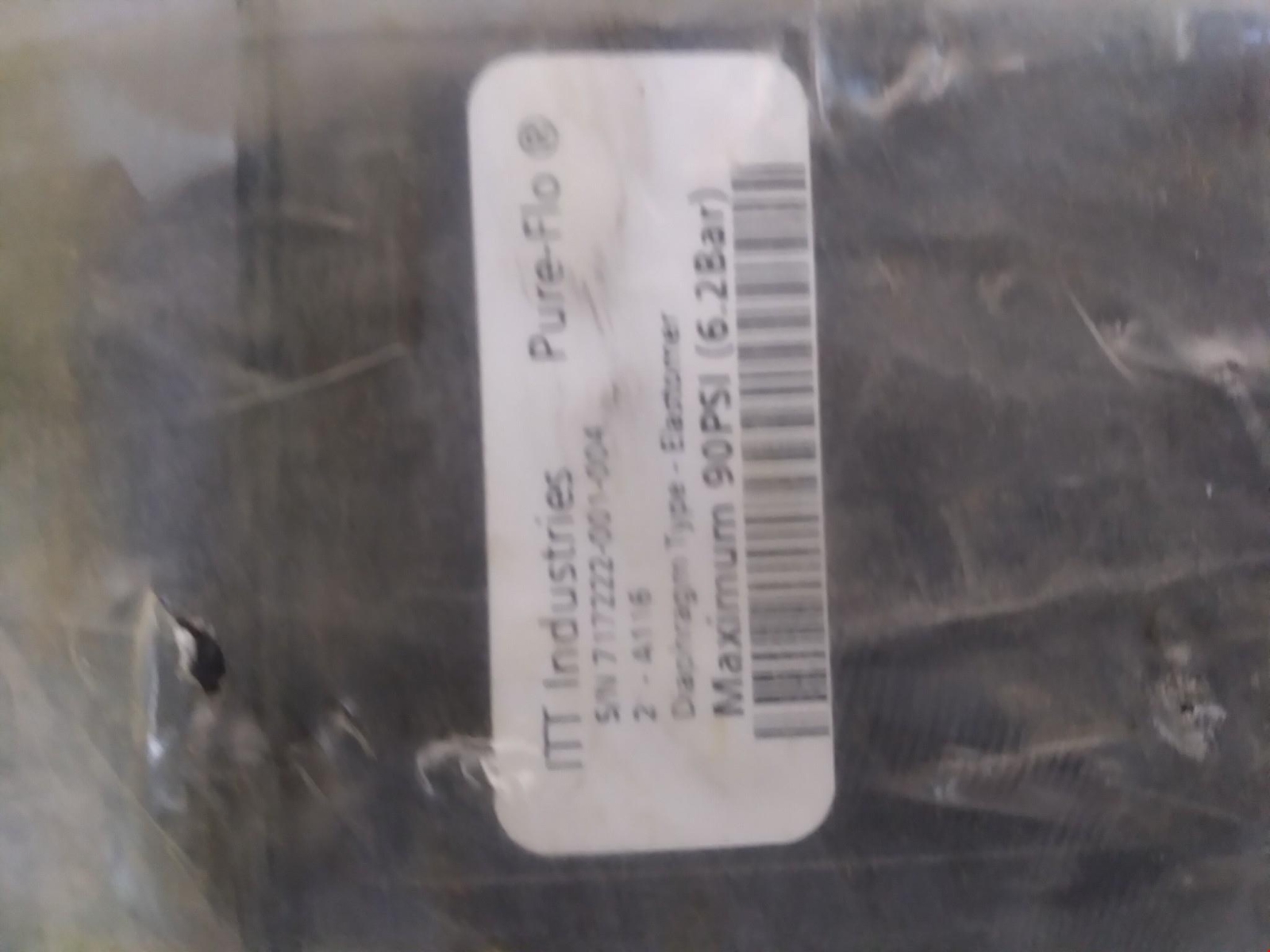 ITT INDUSTRIES 717222-001-004 2-A116 90PSI 6.2BAR PURE-FLO