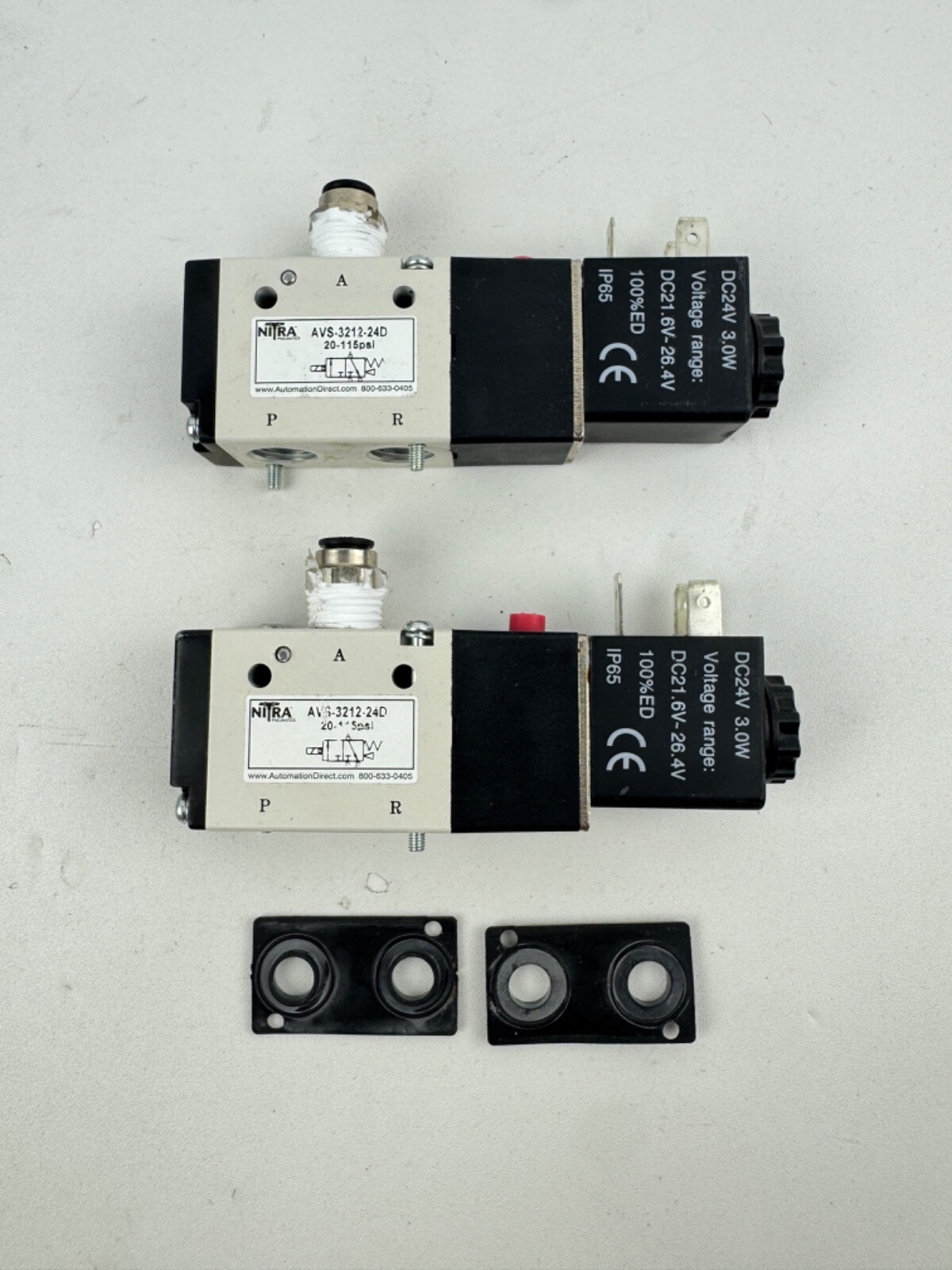 x(2) NITRA AVS-3212-24D SINGLE SOLENOID VALVE 24V, 1/4″ NPT, 3-PORT, 2-POSITION