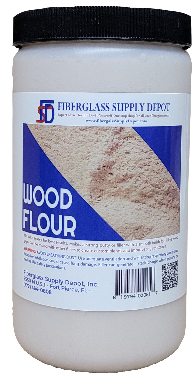 Wood Flour Filler: Fine, Epoxy and Resin Grade – 1 Quart