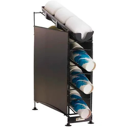 San Jamar C8504WFD Cup & Lid Organizer 27.5″ H Epoxy Coated Steel 3 Dispensers