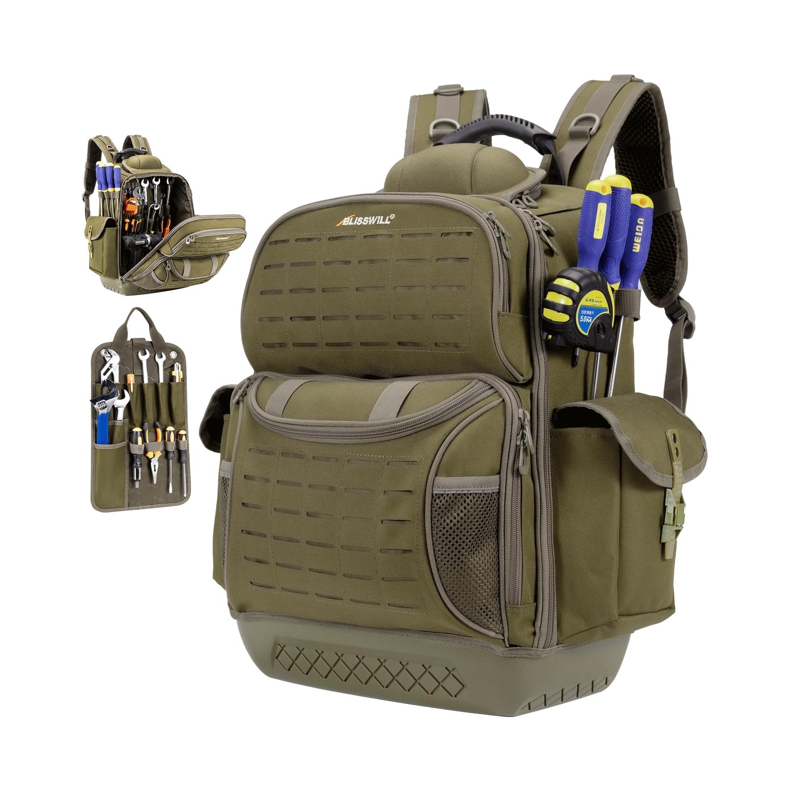 BLISSWILL Tool Bag Backpack for men,Heavy Duty Tool Backpack Bag with Waterpr…