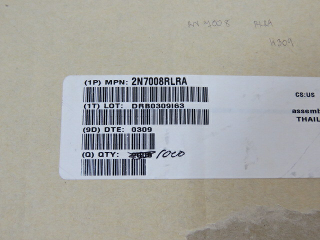 On Semi 2N7008RLRA Qty of 300 per Lot Trans MOSFET N-CH Si 60V 0.15A 3-Pin TO-9