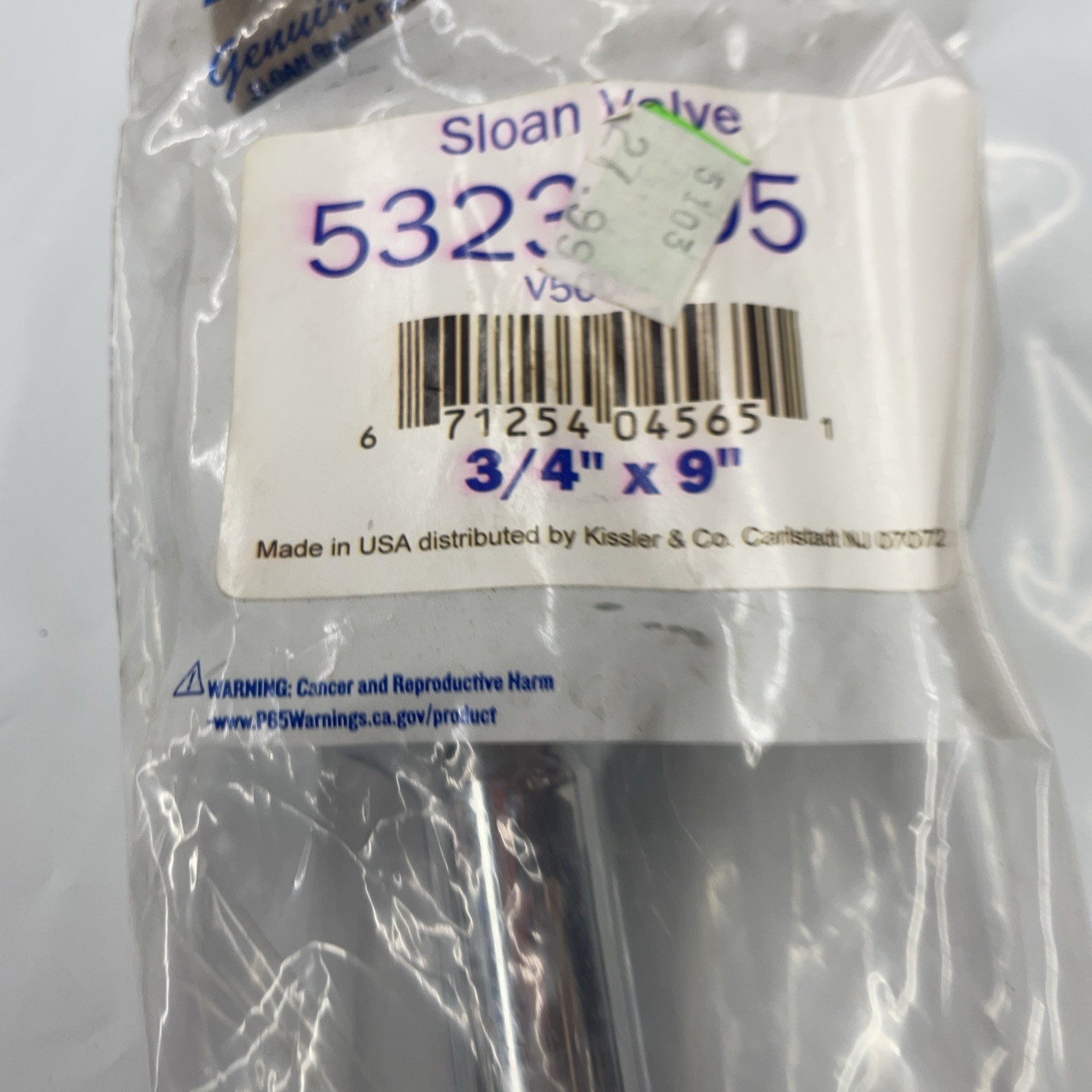SLOAN V500AA Flushometer Vacuum Breaker, Chrome Plated, 3/4 x 9” S11