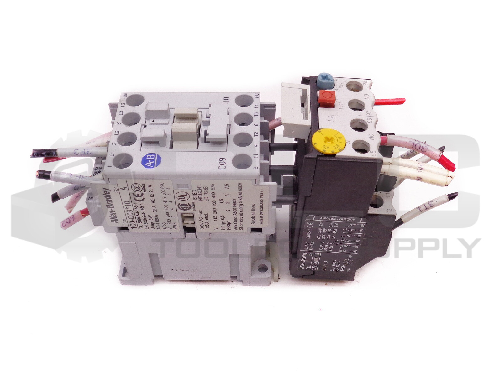 ALLEN BRADLEY 100-C09*10 /A CONT. 110/120V 50/60HZ w/193-TAB10 /B RELAY 0.6-1.0A