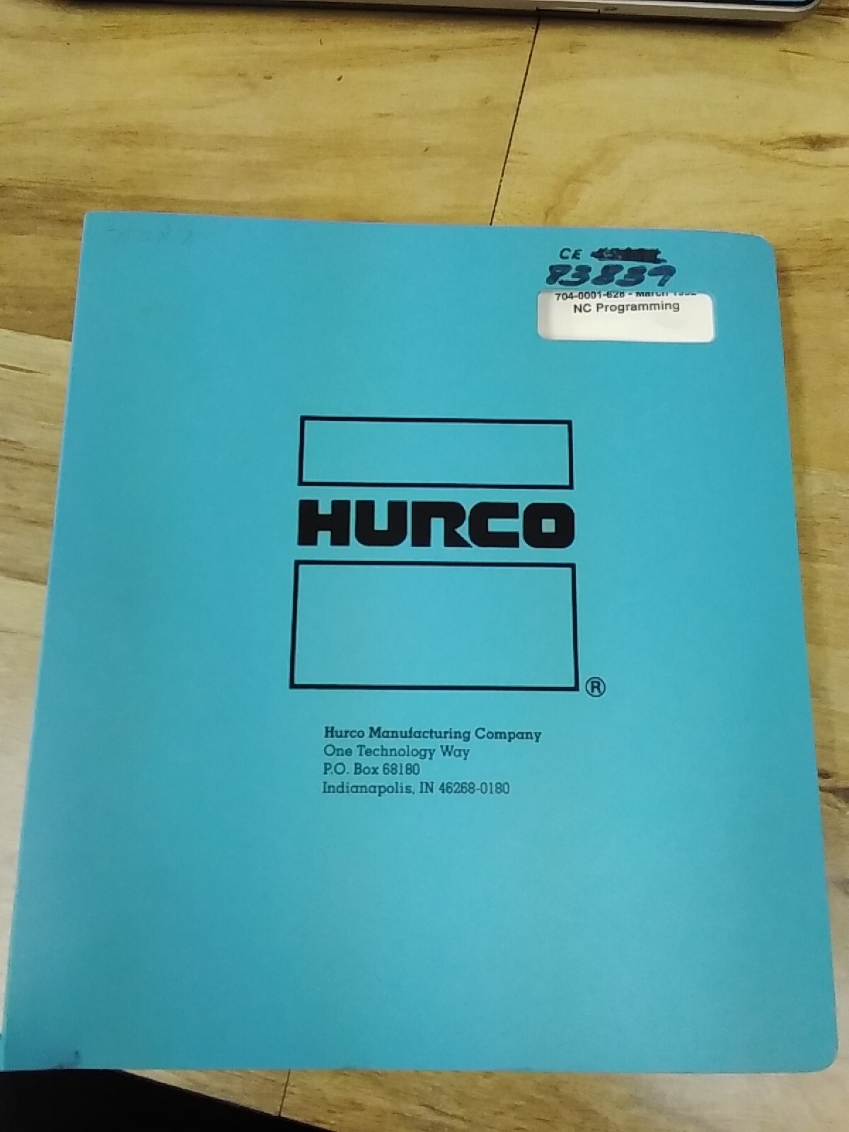 Hurco NC Programming Instruction Manual 704-0001-628