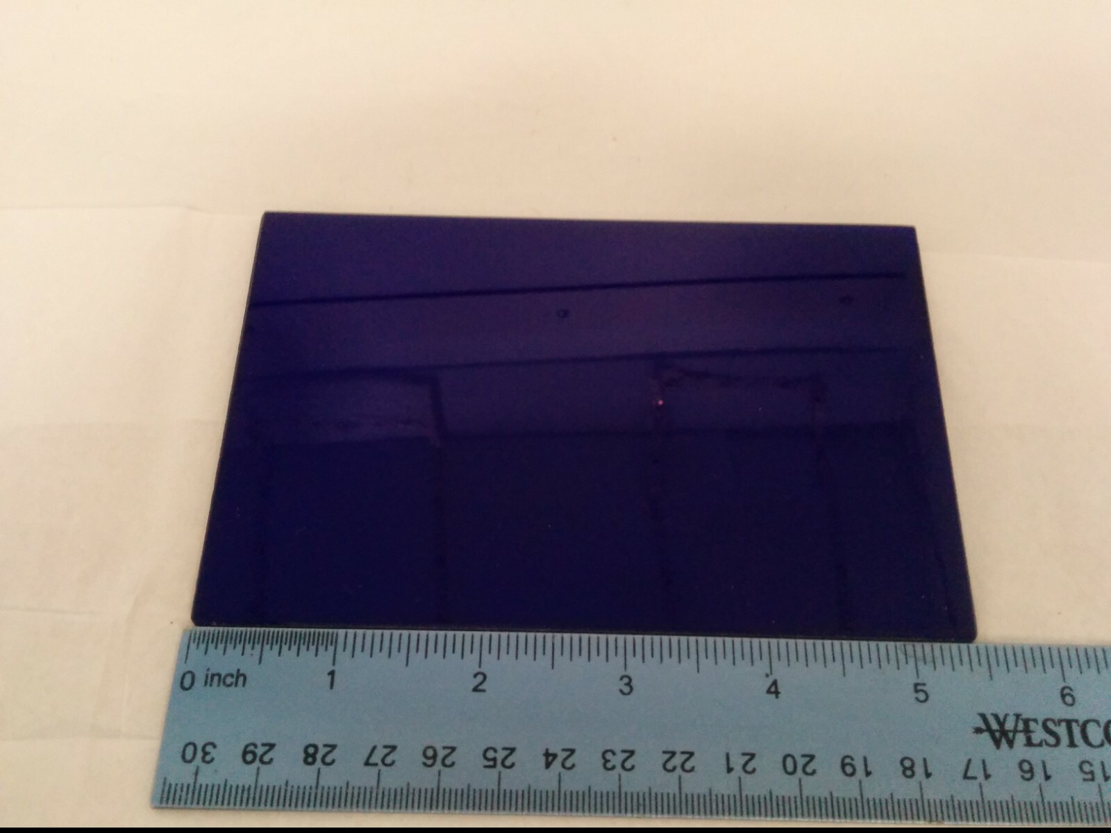 ALSTOM POWER 3-1/2″ x 5-1/2″ x 1/8″ COBALT BLUE TINTED GLASS VYCOR, NNB
