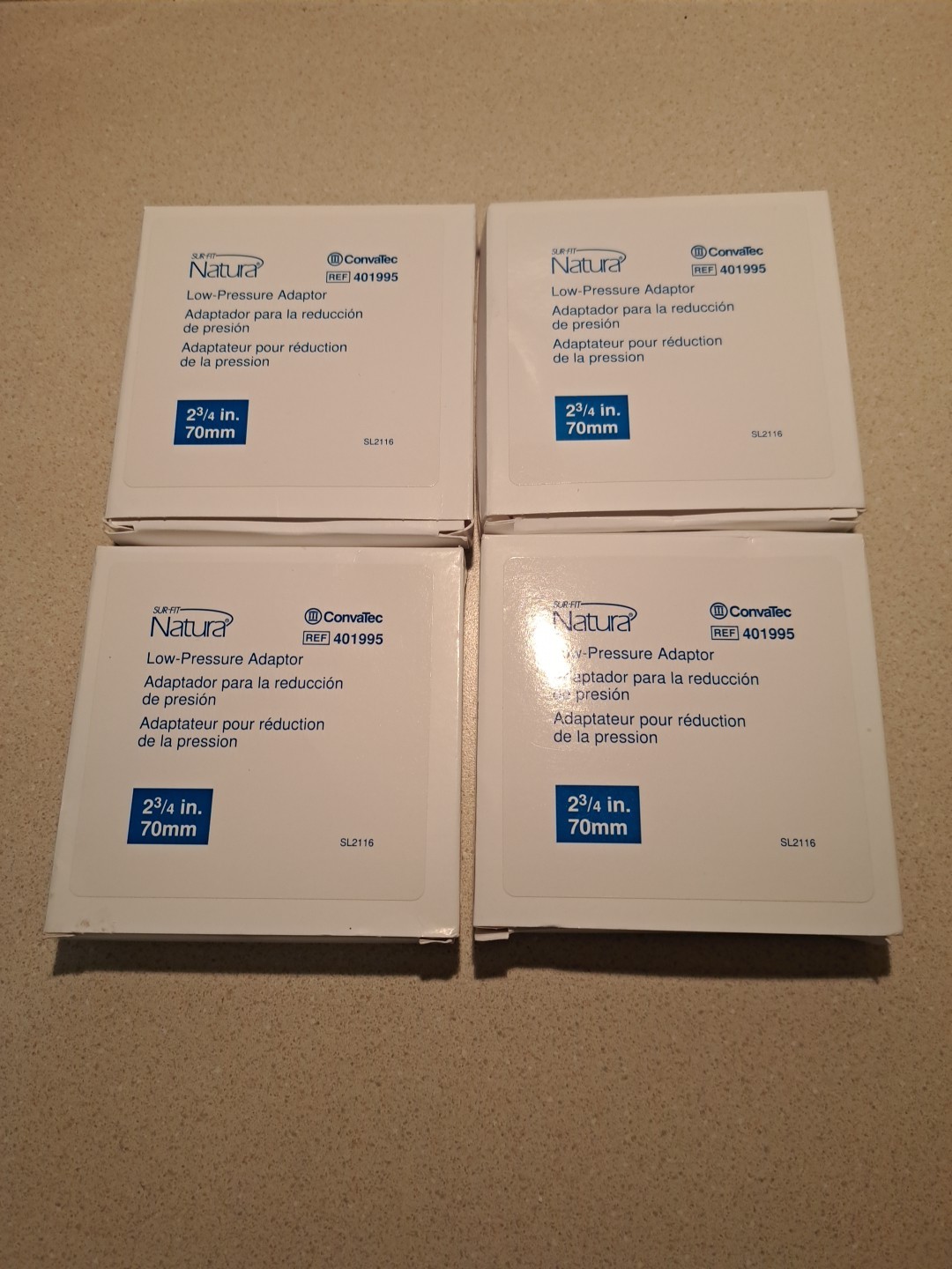 BRAND NEW CONVATEC NATURA SUR-FIT LOW PRESSURE ADAPTOR #401995 (Lot Of 4) 70mm