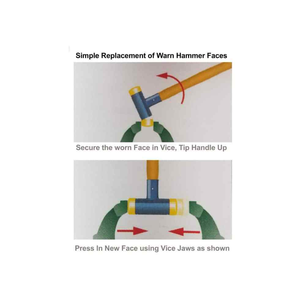 Wiha 80290 3 Piece Dead Blow Hammer Set, Polyurethane Replaceable Faces