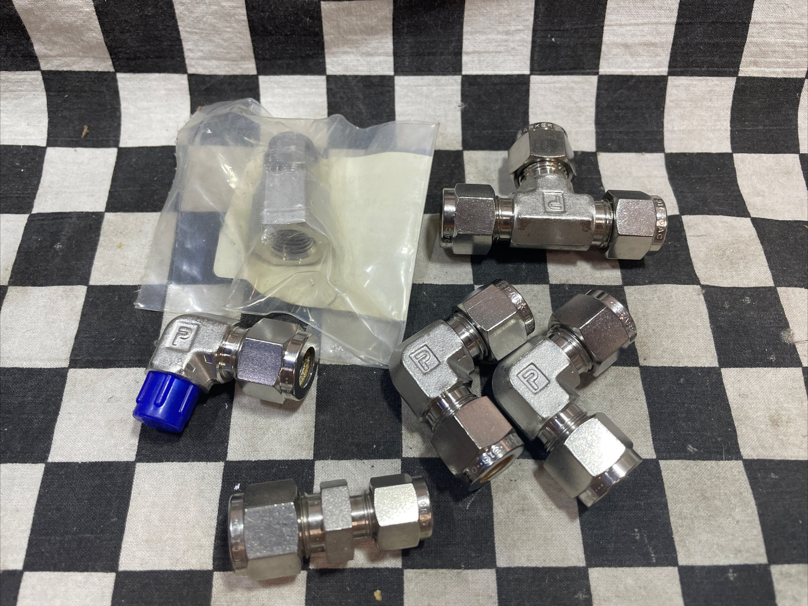 PARKER 4FSC4N-316-C3 SS-600-6-4, 4MSEL6N-316, 6EE6-316, 6ET6-316 LOT OF 6#1218P3