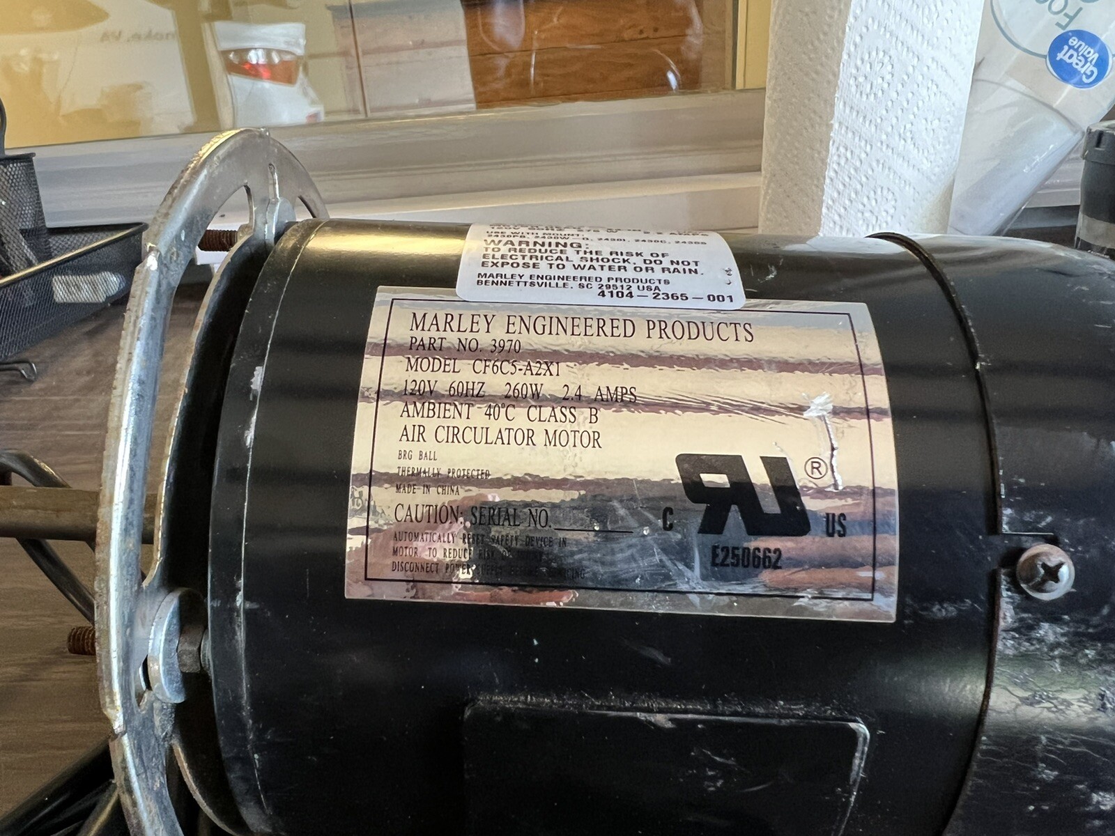 Marley Fan Motor 24″ Commercial Air Circulator W Front & Rear Guard & Blade .