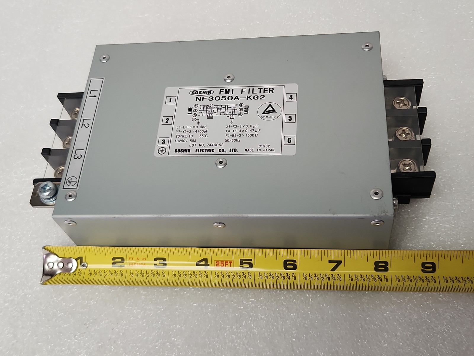 Soshin EMI Filter NF3050A-KG2 250Vac 50A