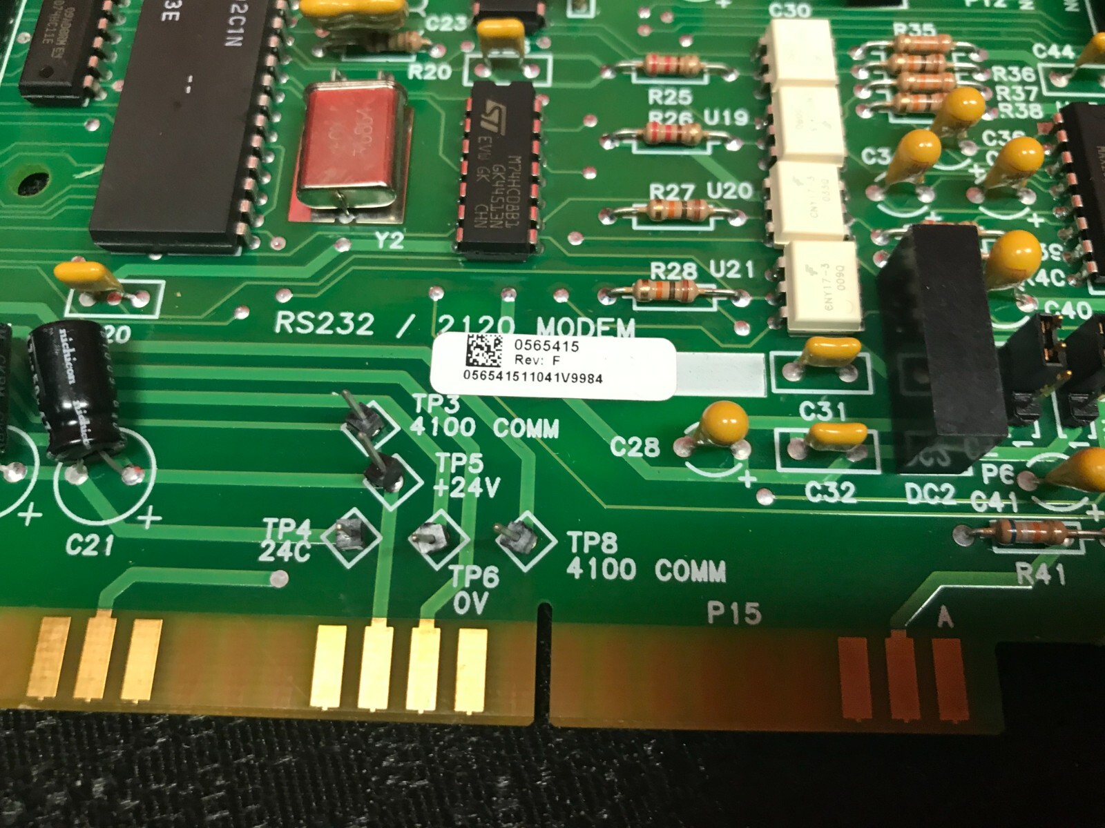 Simplex 8565-415 Fire Alarm Assembly Board RS232 / 2120 Modem 0565415 Rev F