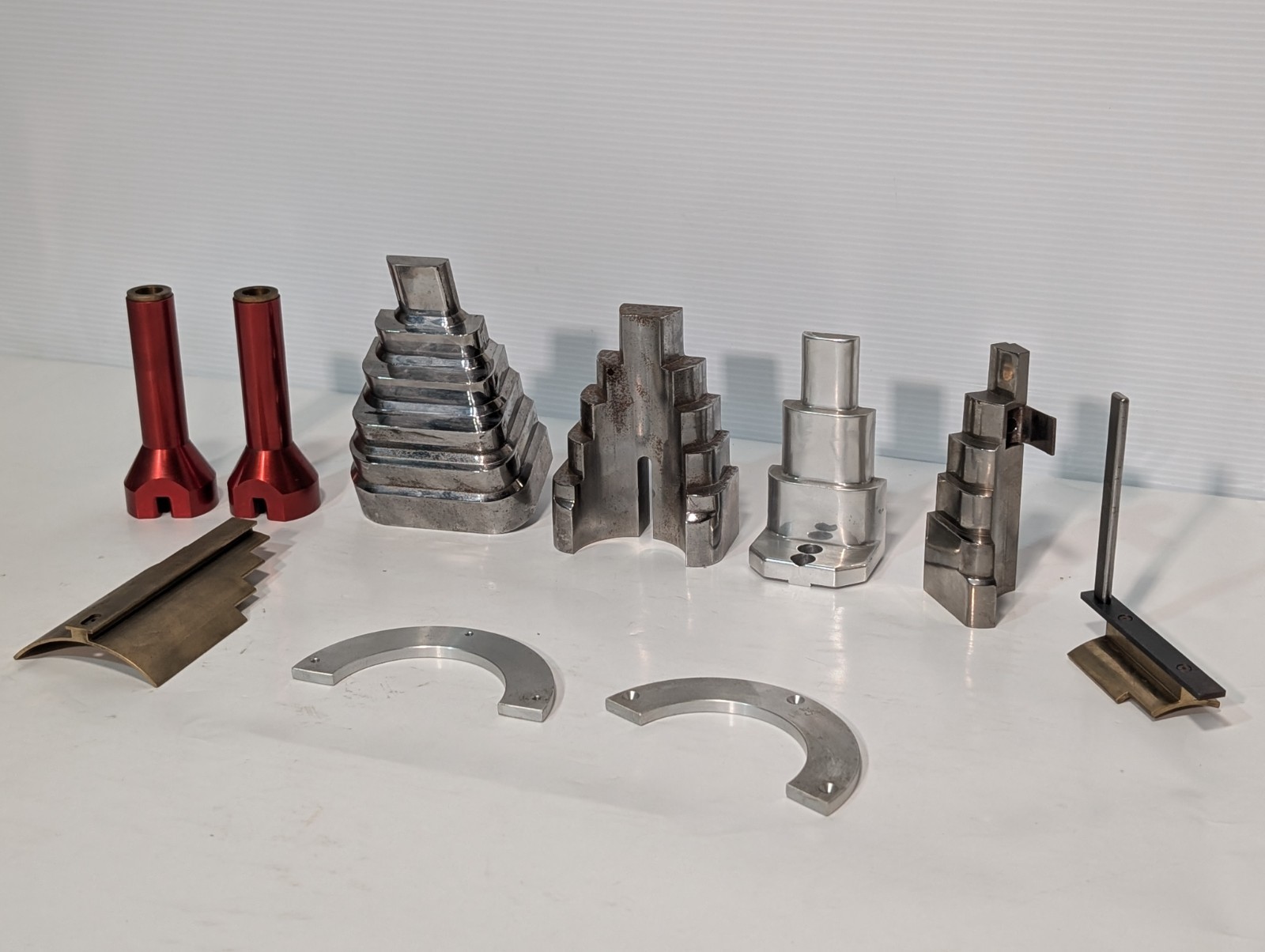 Lot of asstd unknown tool and die metal steel assembly components deco modern