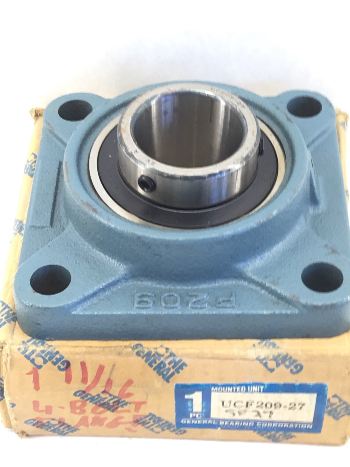 GENERAL BEARING UCF209-27 4-BOLT SQ FLANGE MOUNTED BEARING (F98)