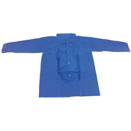 Condor 32Kf64 Condor Disposable Lab Coat, Polypropylene, Snaps Closure, Blue,