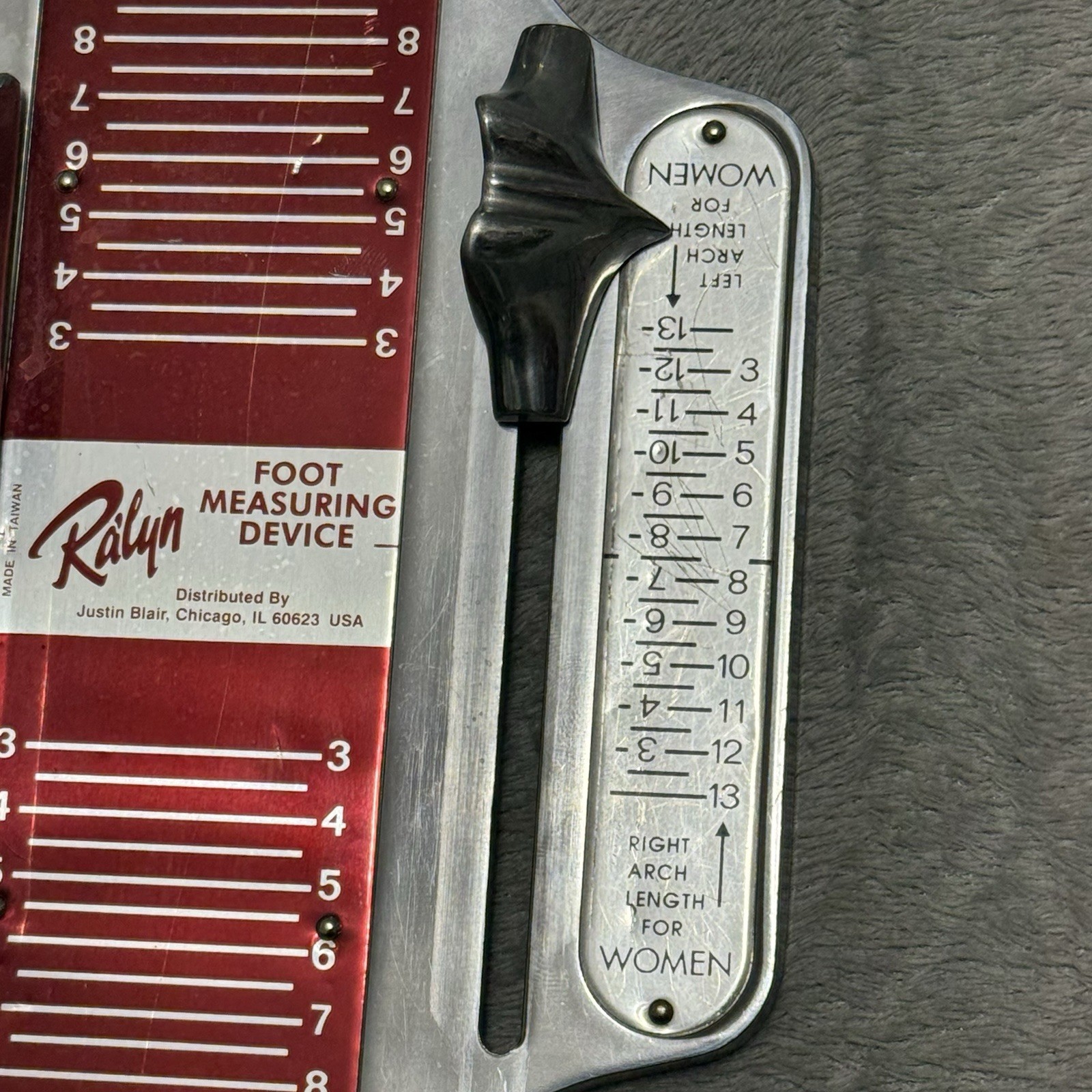 Vintage Ralyn Women’s Shoe Foot Measuring Device Brannock Style Aluminum Sizer