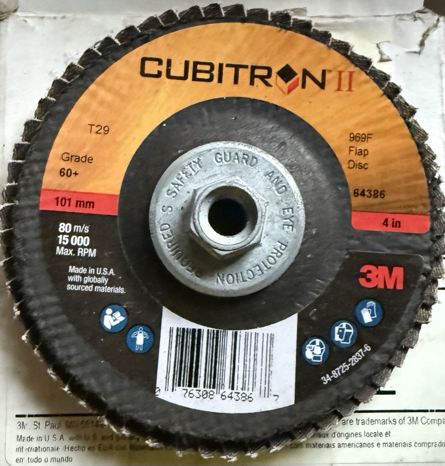 3M Cubitron II Flap Disc 969F, T29, 4 in x 3/8-24 60+ Lot Of 10 Wheels