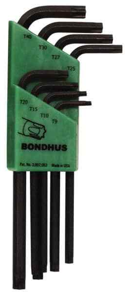 Bondhus 31834 Torx Key Set: 8 Pc, L-Handle Torx Sizes T10, T15 & T20