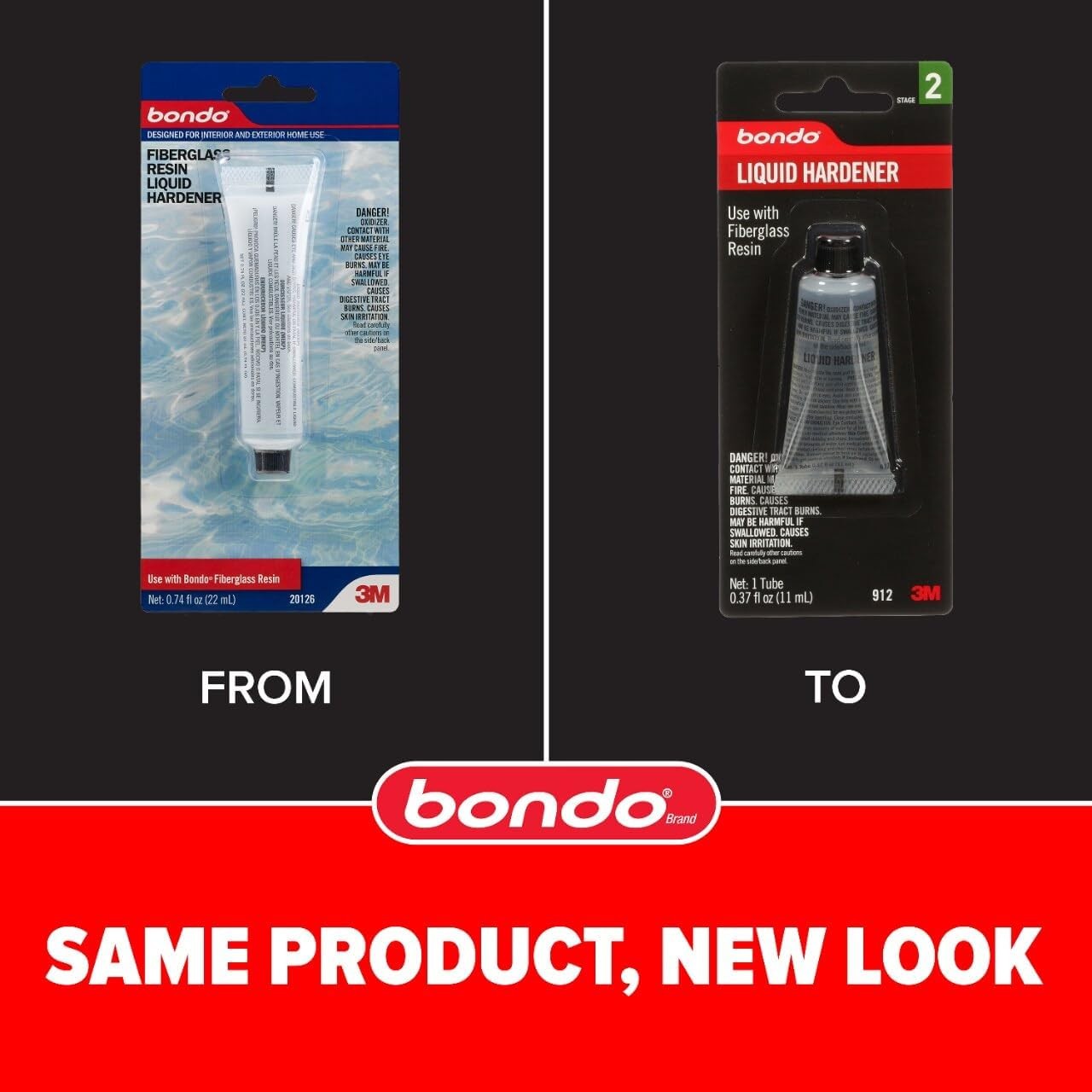 3M Bondo Liquid Hardener 1 Tube 0.37 fl oz., Use with Fiberglass Resin for Auto