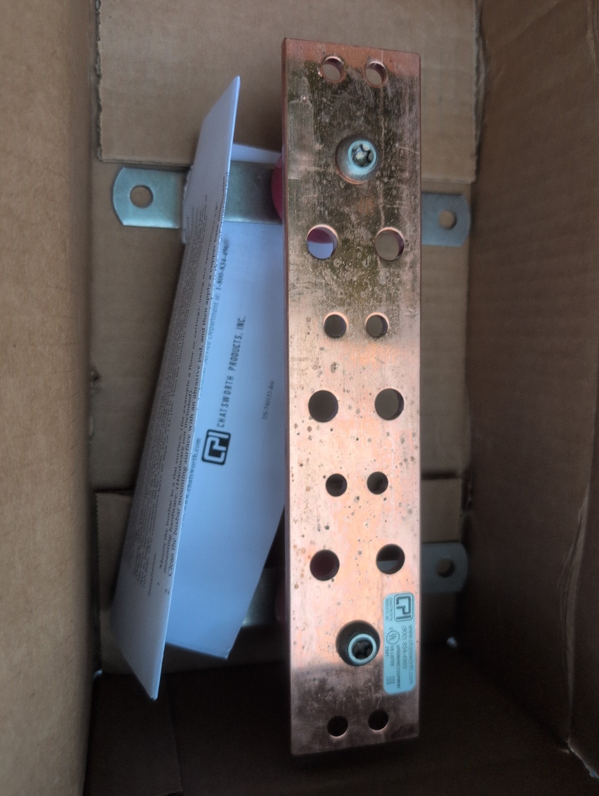 Chatsworth Products Busbar 13622-010 New Open Box, 1/4x2x10 Copper Bus Bar