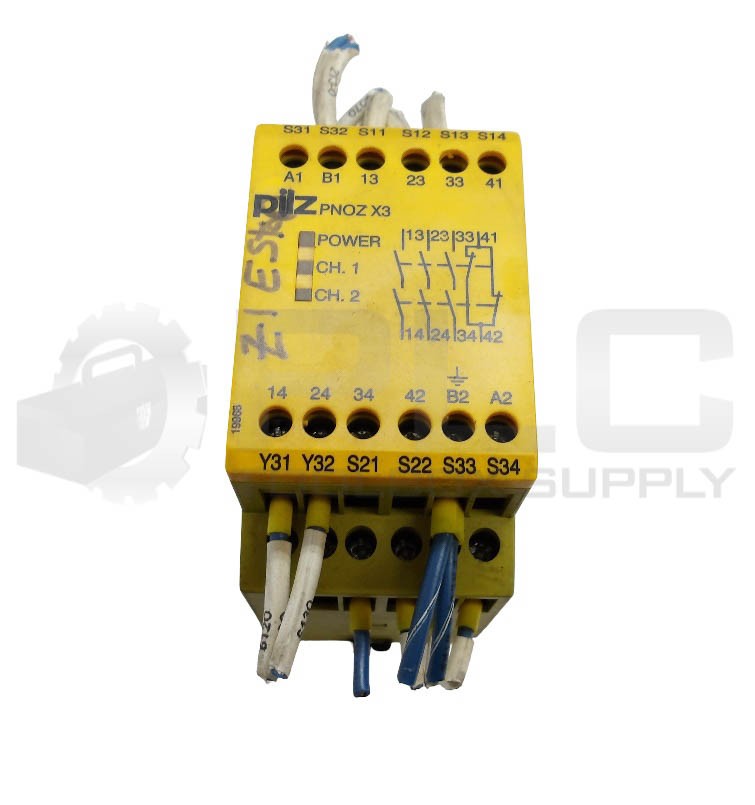 PILZ PN0Z X3 24VAC 24VDC 3N/O 1N/C 1SO SAFETY RELAY 24VDC 24VAC