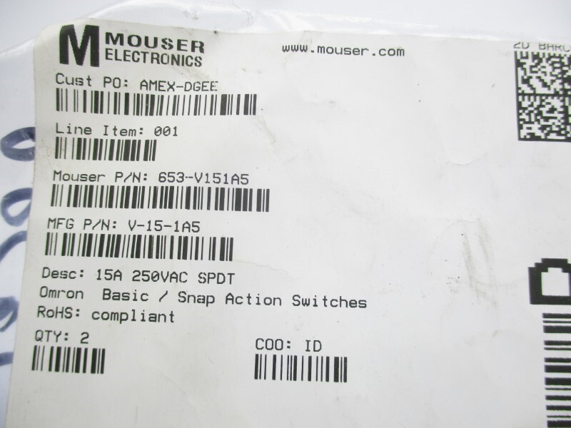 MOUSER ELECTRONICS V-15-1A5 250VAC 15A NSNP