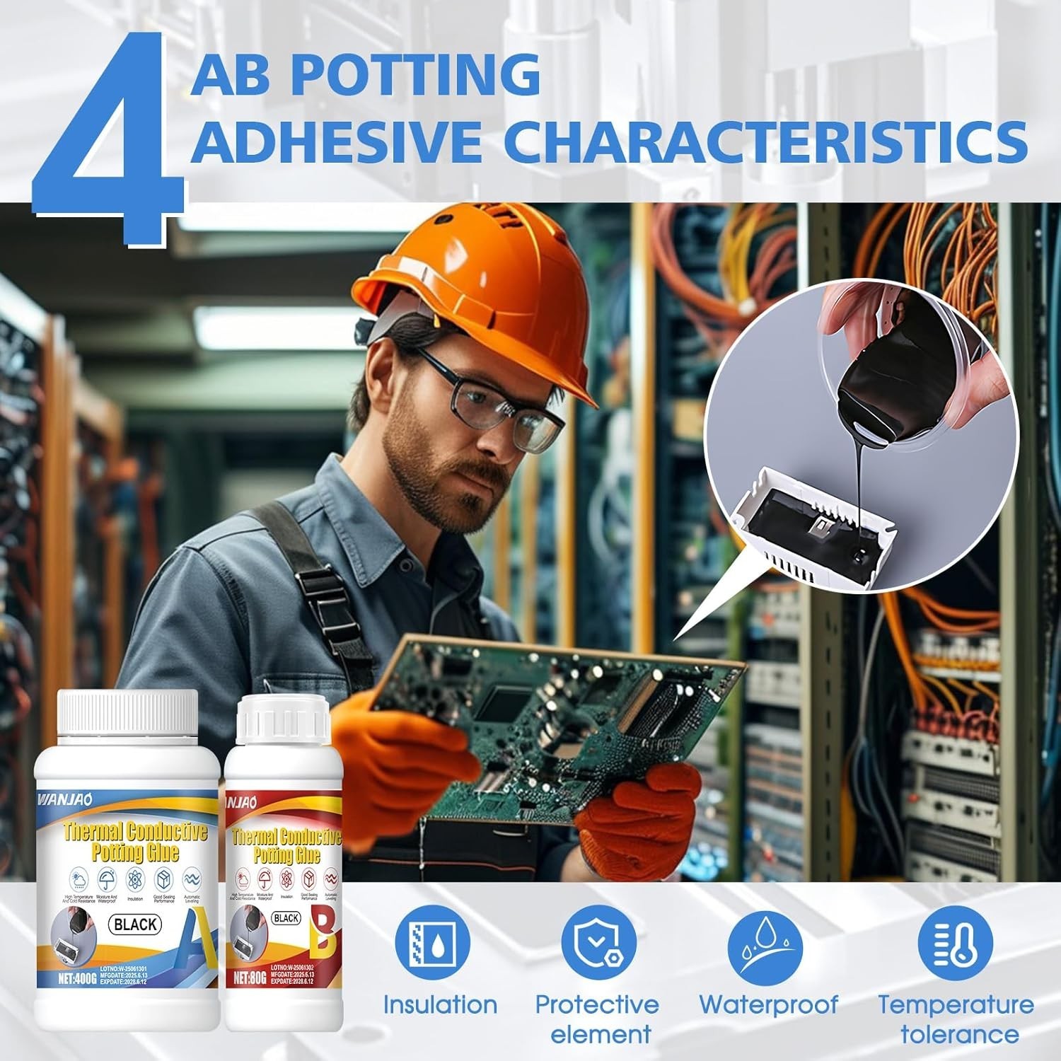 Electronic Potting Compound, Thermally Conductive Epoxy Thermal Adhesive Insu…