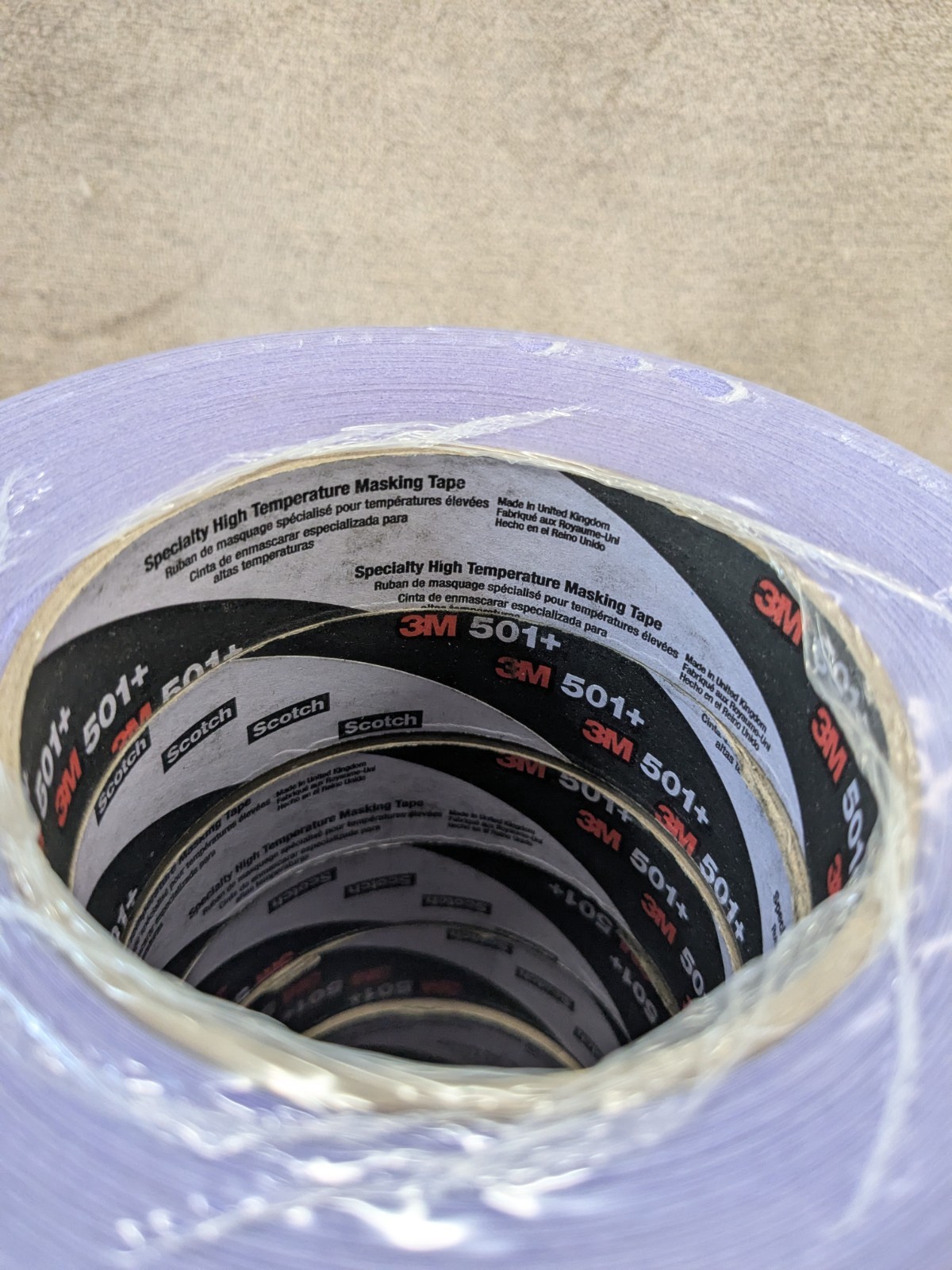 3M Specialty High Temperature Masking Tape 501+ 24mm x 55m Purple (9 rolls)