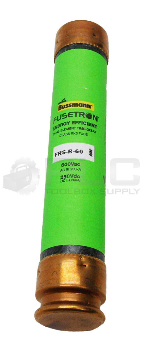 NEW BOX OF 10 BUSSMANN FRS-R-60 ENERGY EFFICIENT FUSE 60A 600VAC 250VDC *READ*